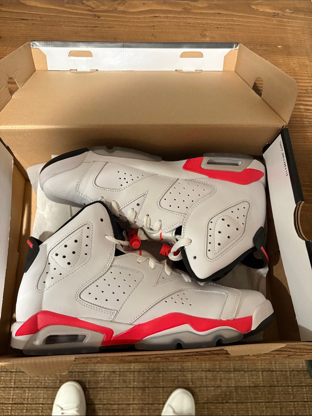 Jordan 6 Infrared size 7y tried on
